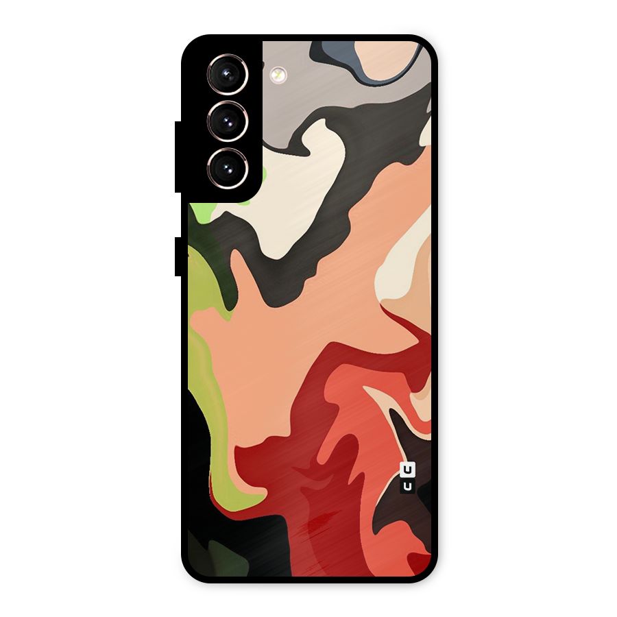 Geometric Abstract Acrylic Oil Pattern Art Metal Back Case for Galaxy S21 5G
