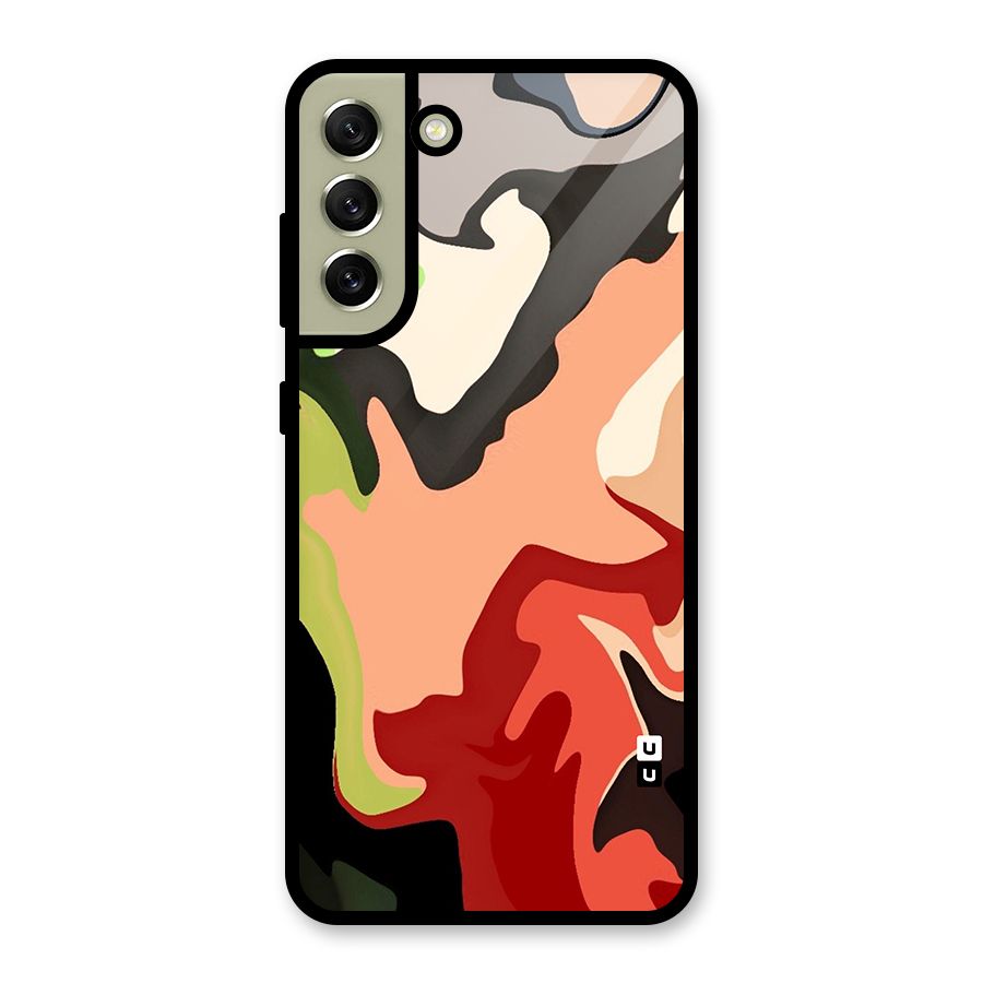 Geometric Abstract Acrylic Oil Pattern Art Metal Back Case for Galaxy S21 FE 5G (2023)
