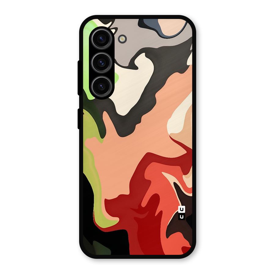 Geometric Abstract Acrylic Oil Pattern Art Metal Back Case for Galaxy S23