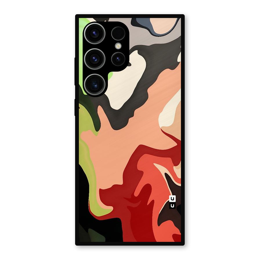 Geometric Abstract Acrylic Oil Pattern Art Metal Back Case for Galaxy S23 Ultra