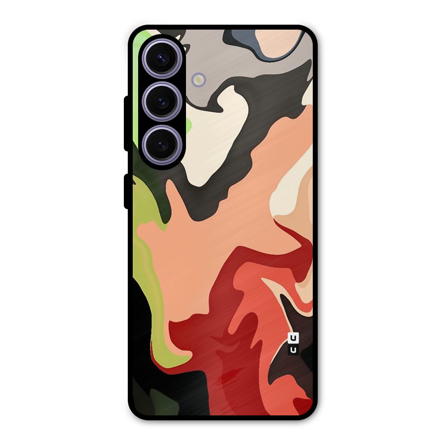 Geometric Abstract Acrylic Oil Pattern Art Metal Back Case for Galaxy S24