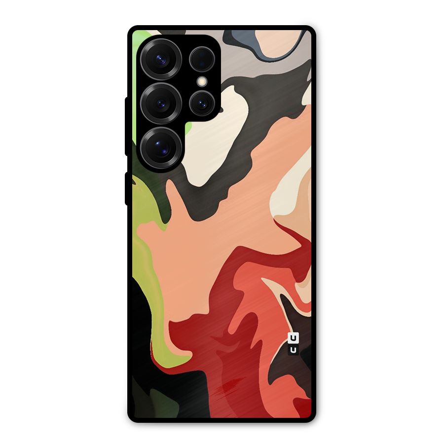 Geometric Abstract Acrylic Oil Pattern Art Metal Back Case for Galaxy S25 Ultra