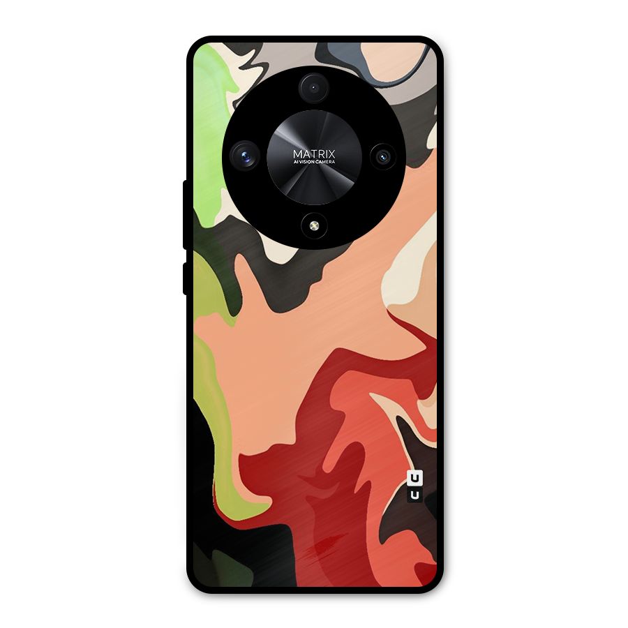 Geometric Abstract Acrylic Oil Pattern Art Metal Back Case for Honor X9b