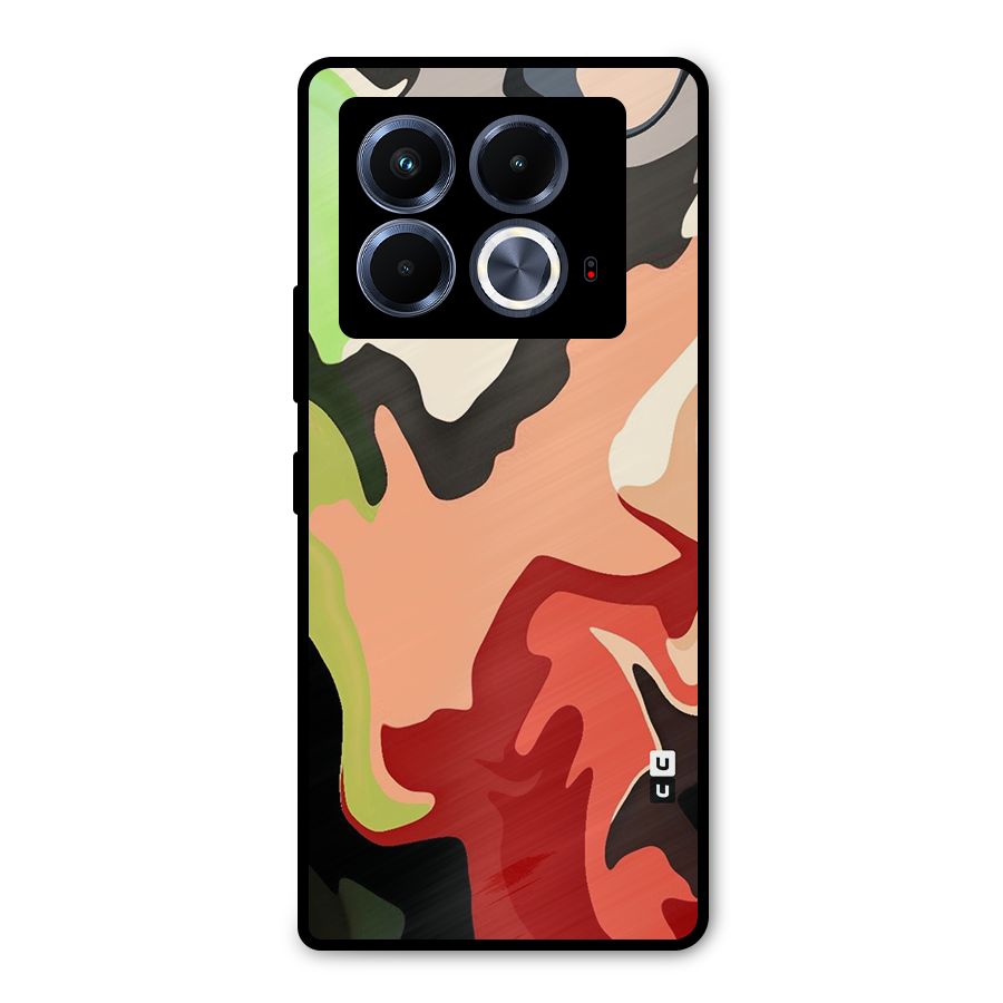 Geometric Abstract Acrylic Oil Pattern Art Metal Back Case for Infinix Note 40 5G