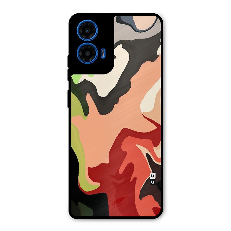 Geometric Abstract Acrylic Oil Pattern Art Metal Back Case for Moto G45
