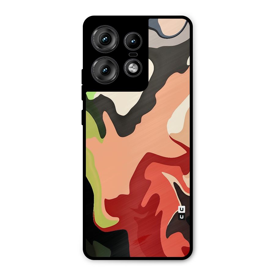 Geometric Abstract Acrylic Oil Pattern Art Metal Back Case for Motorola Edge 50 Pro