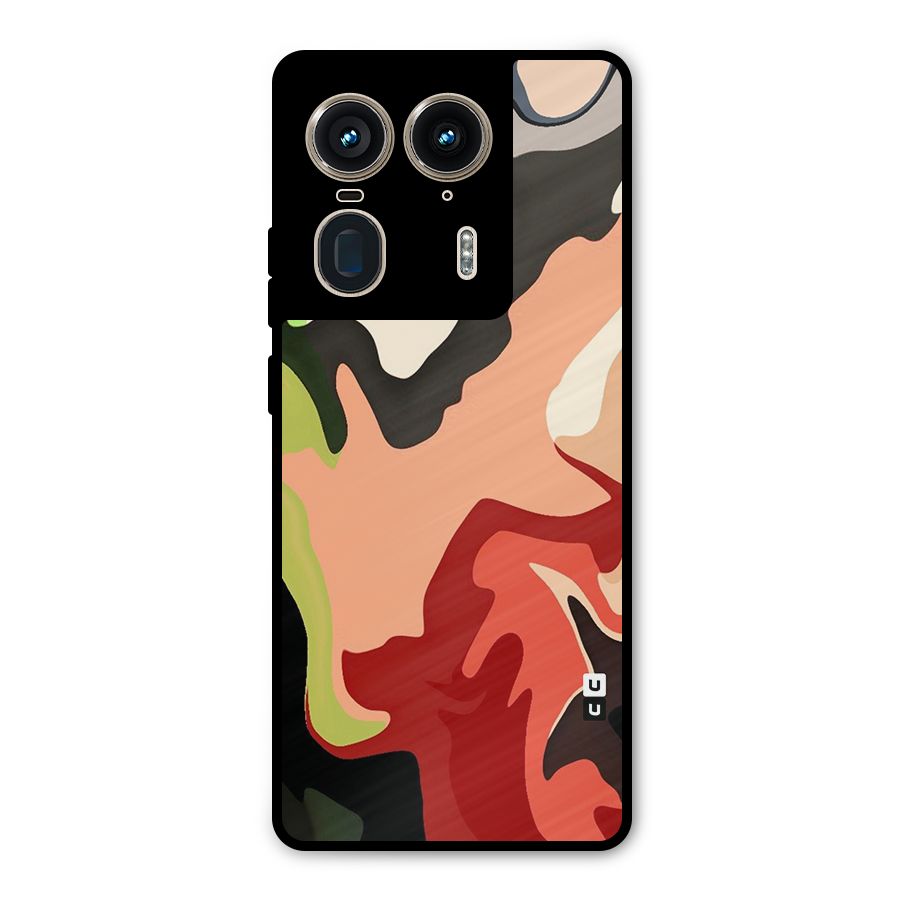 Geometric Abstract Acrylic Oil Pattern Art Metal Back Case for Motorola Edge 50 Ultra