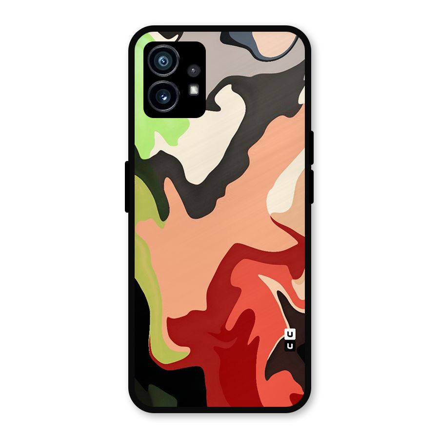 Geometric Abstract Acrylic Oil Pattern Art Metal Back Case for Nothing Phone 1