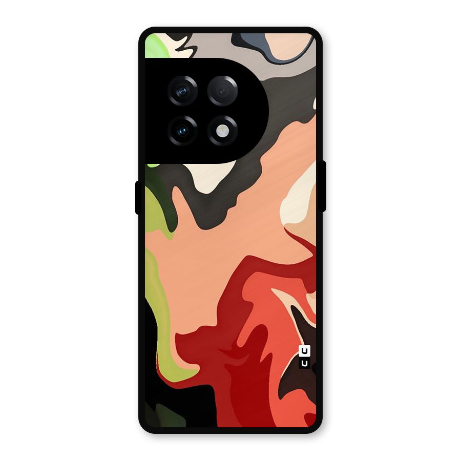 Geometric Abstract Acrylic Oil Pattern Art Metal Back Case for OnePlus 11R