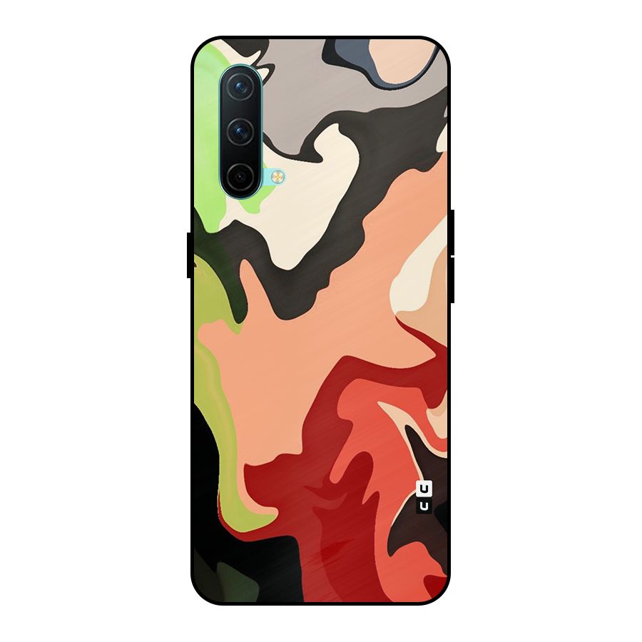 Geometric Abstract Acrylic Oil Pattern Art Metal Back Case for OnePlus Nord CE 5G