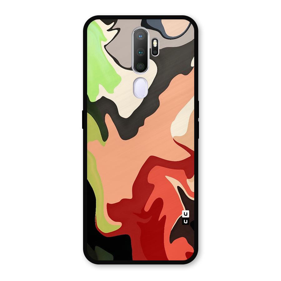 Geometric Abstract Acrylic Oil Pattern Art Metal Back Case for Oppo A5 (2020)
