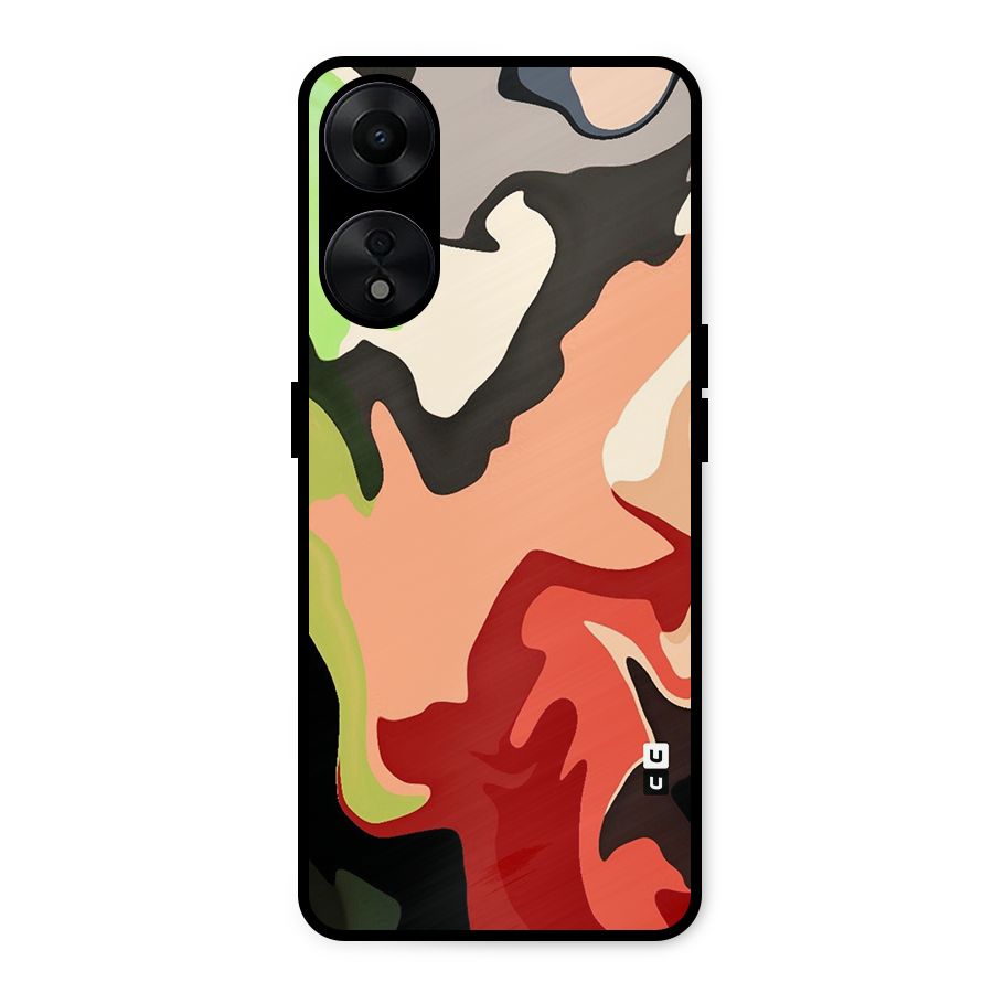 Geometric Abstract Acrylic Oil Pattern Art Metal Back Case for Oppo A78 5G