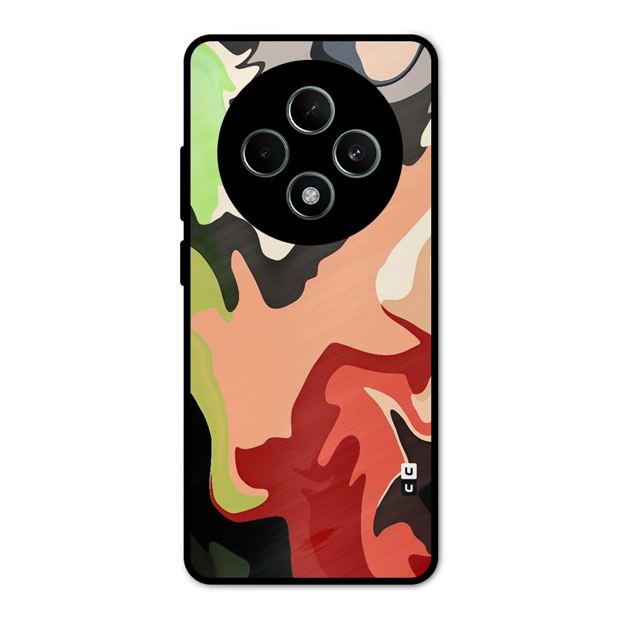 Geometric Abstract Acrylic Oil Pattern Art Metal Back Case for Oppo F27