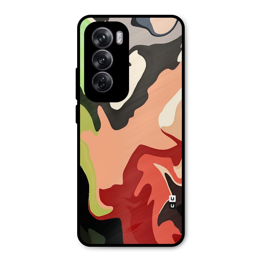 Geometric Abstract Acrylic Oil Pattern Art Metal Back Case for Oppo Reno12 Pro