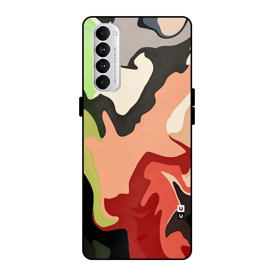 Geometric Abstract Acrylic Oil Pattern Art Metal Back Case for Oppo Reno4 Pro