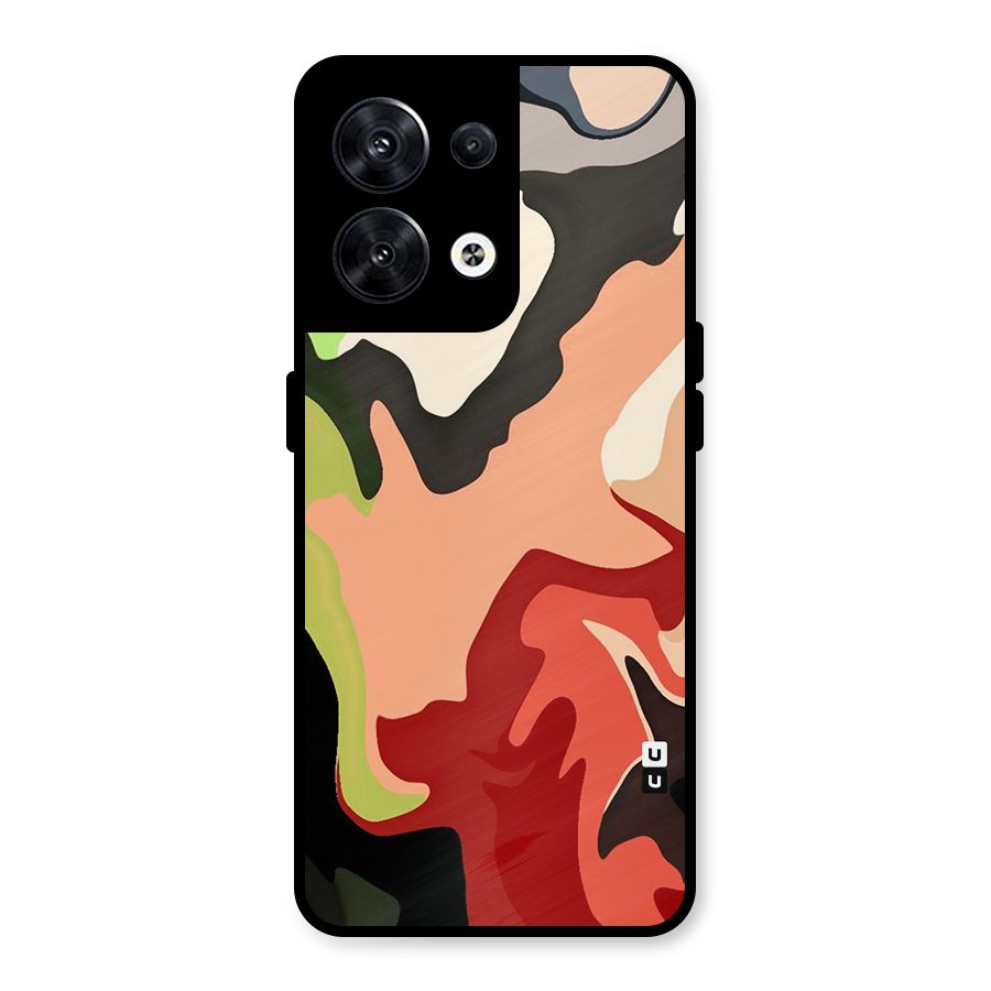 Geometric Abstract Acrylic Oil Pattern Art Metal Back Case for Oppo Reno8 5G