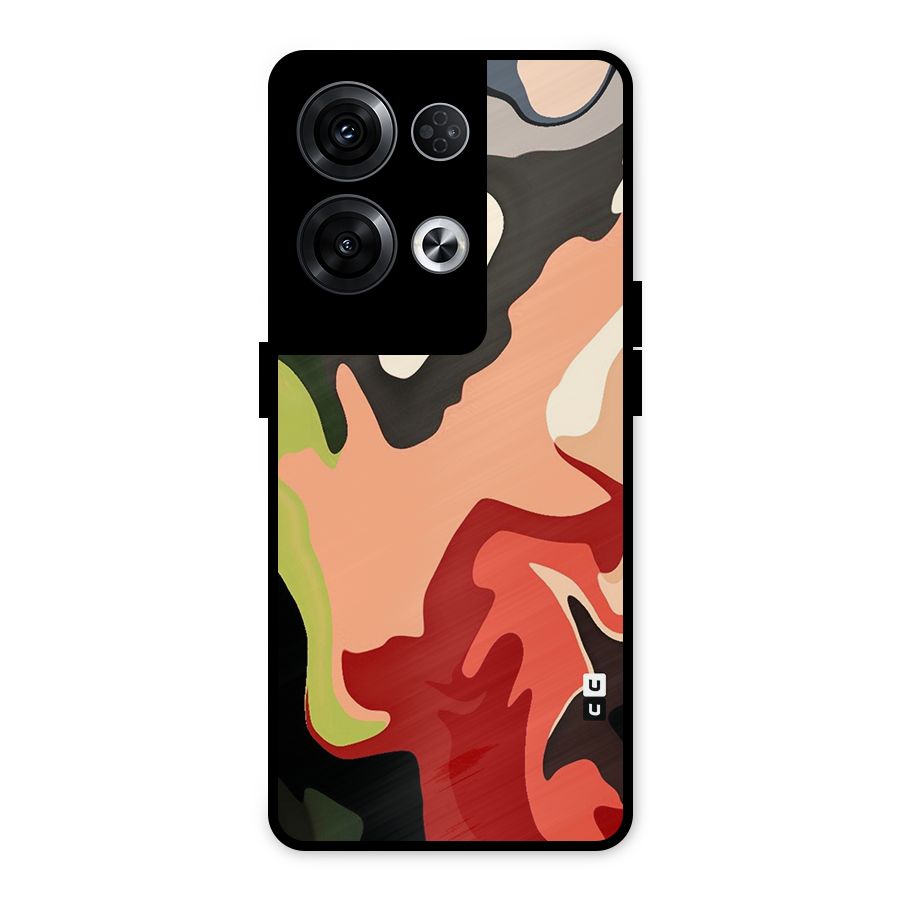 Geometric Abstract Acrylic Oil Pattern Art Metal Back Case for Oppo Reno8 Pro 5G