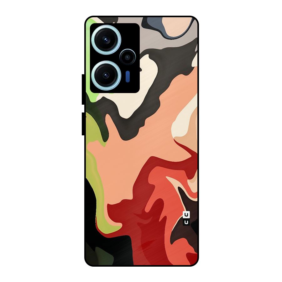 Geometric Abstract Acrylic Oil Pattern Art Metal Back Case for Poco F5
