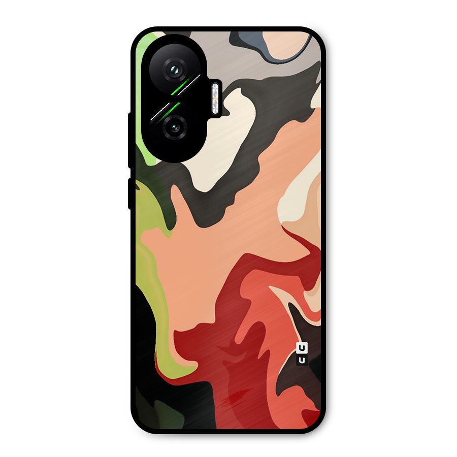 Geometric Abstract Acrylic Oil Pattern Art Metal Back Case for Poco F7