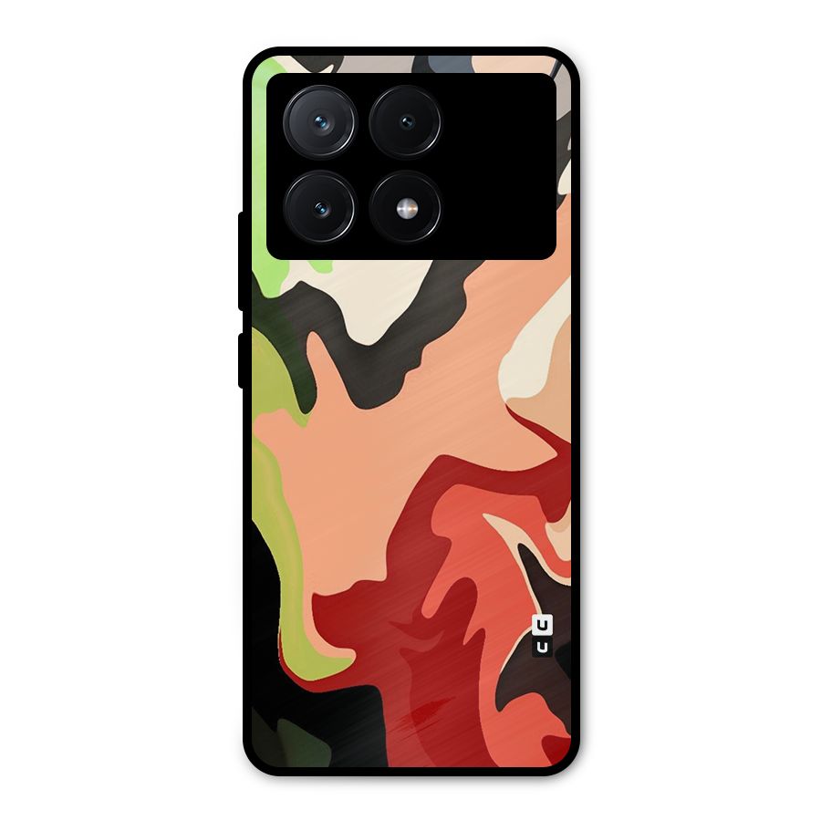 Geometric Abstract Acrylic Oil Pattern Art Metal Back Case for Poco X6 Pro