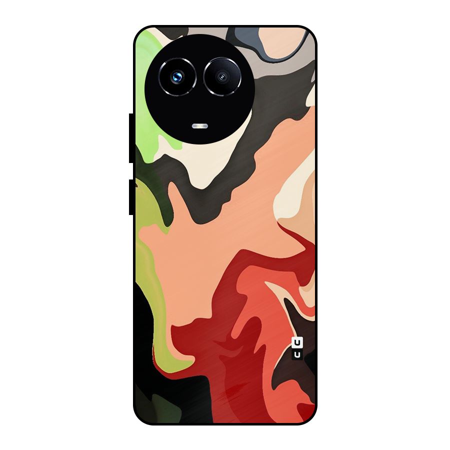 Geometric Abstract Acrylic Oil Pattern Art Metal Back Case for Realme 11 5G