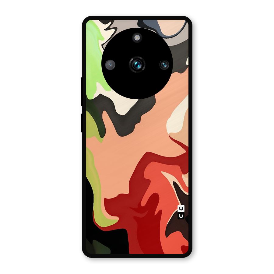 Geometric Abstract Acrylic Oil Pattern Art Metal Back Case for Realme 11 Pro