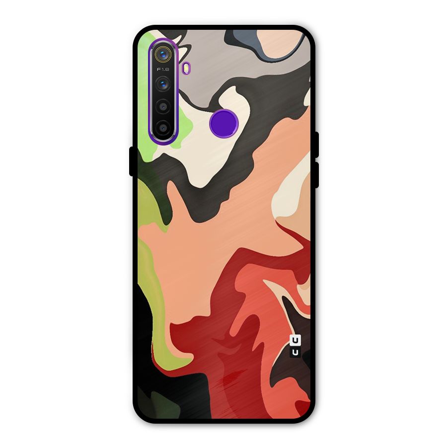 Geometric Abstract Acrylic Oil Pattern Art Metal Back Case for Realme 5
