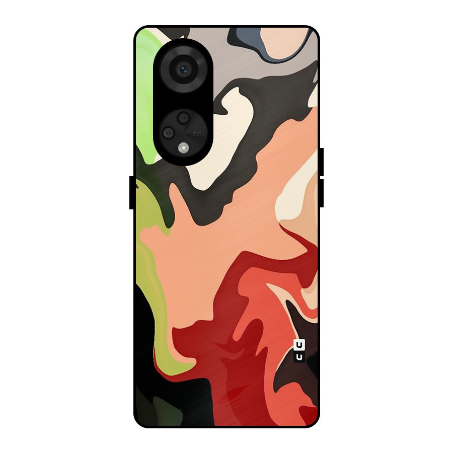 Geometric Abstract Acrylic Oil Pattern Art Metal Back Case for Reno8 T 5G