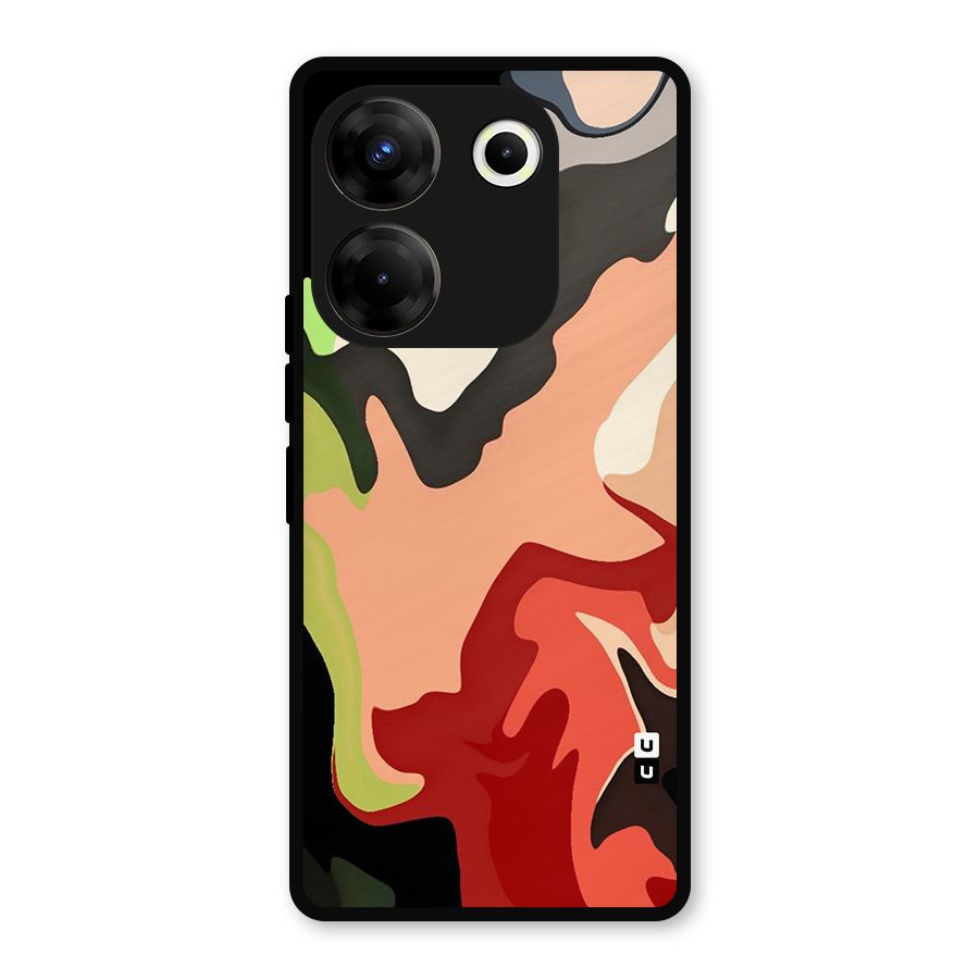 Geometric Abstract Acrylic Oil Pattern Art Metal Back Case for Tecno Camon 20 Pro