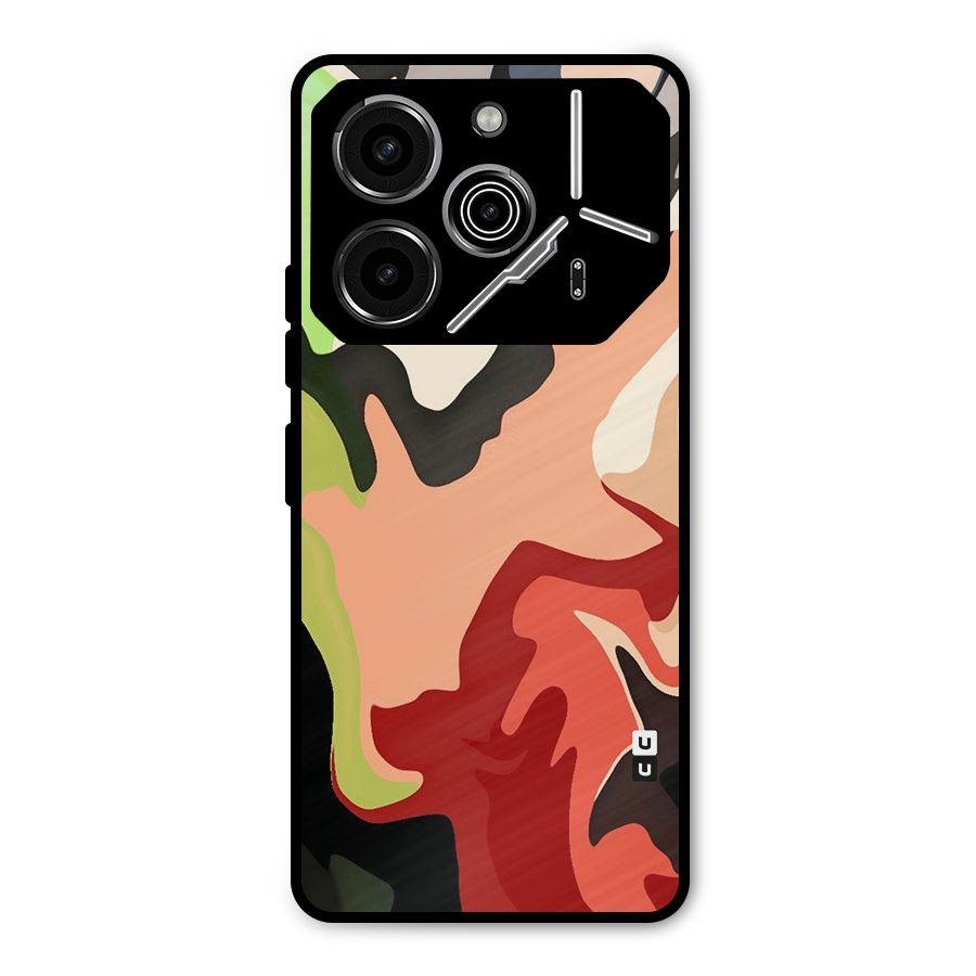 Geometric Abstract Acrylic Oil Pattern Art Metal Back Case for Tecno Pova 6 Pro
