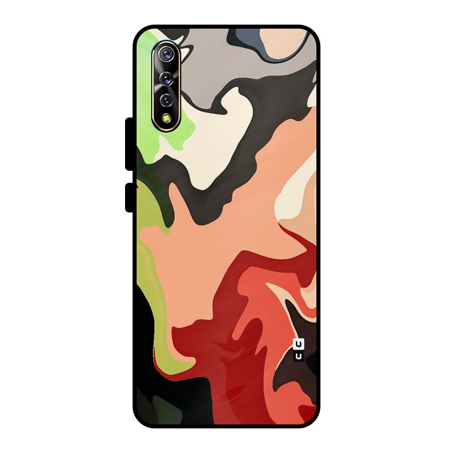 Geometric Abstract Acrylic Oil Pattern Art Metal Back Case for Vivo S1