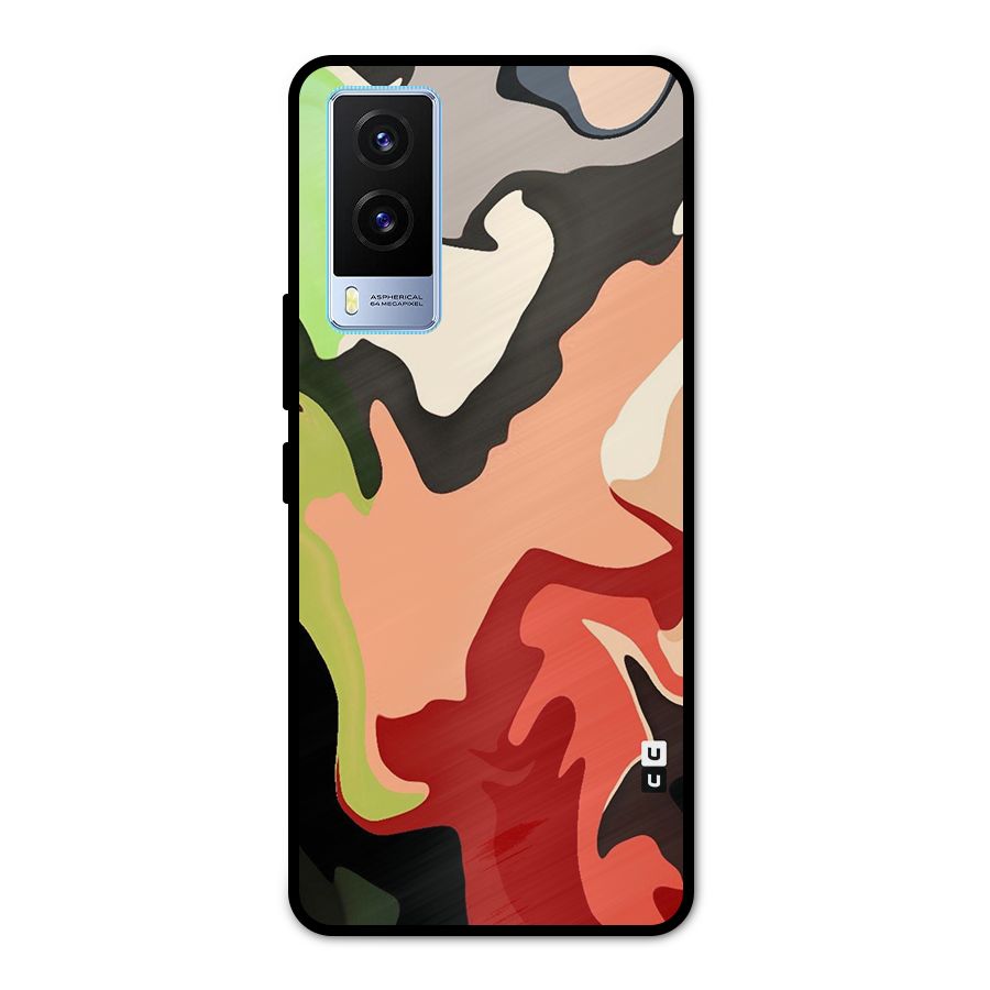Geometric Abstract Acrylic Oil Pattern Art Metal Back Case for Vivo V21e 5G