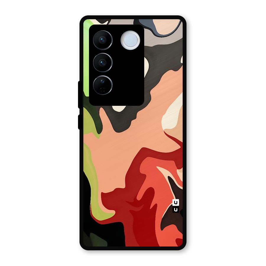 Geometric Abstract Acrylic Oil Pattern Art Metal Back Case for Vivo V27