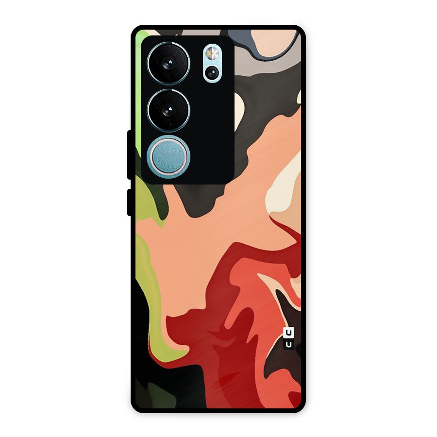 Geometric Abstract Acrylic Oil Pattern Art Metal Back Case for Vivo V29