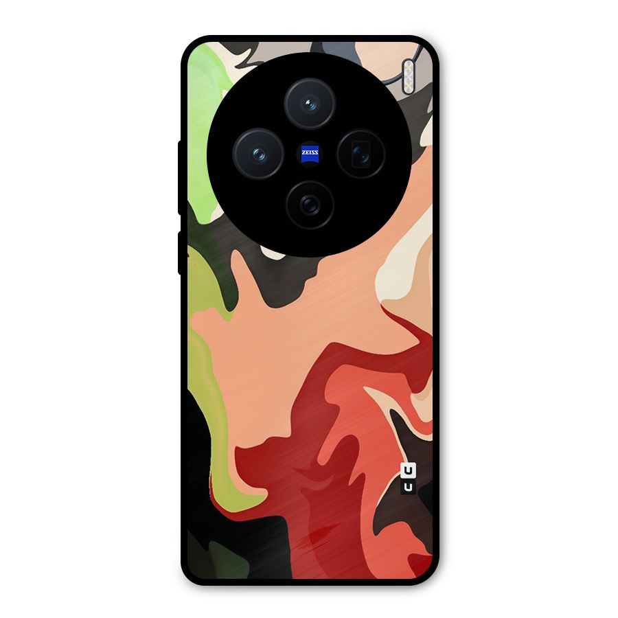 Geometric Abstract Acrylic Oil Pattern Art Metal Back Case for Vivo X200