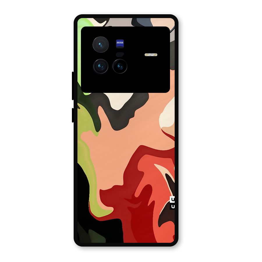 Geometric Abstract Acrylic Oil Pattern Art Metal Back Case for Vivo X80