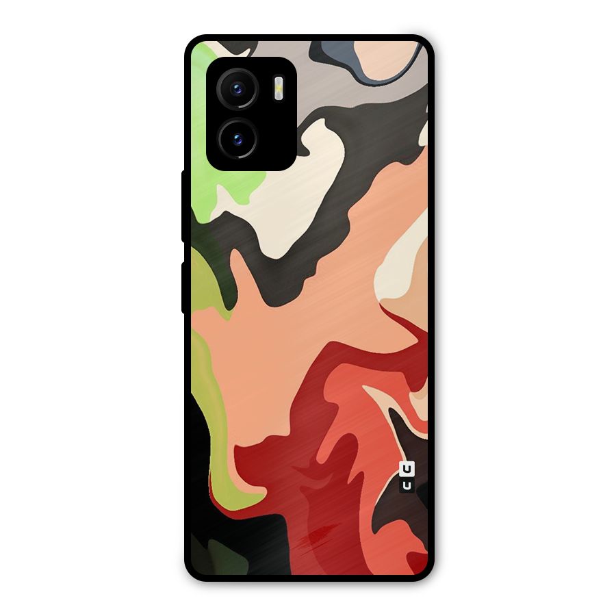Geometric Abstract Acrylic Oil Pattern Art Metal Back Case for Vivo Y15s