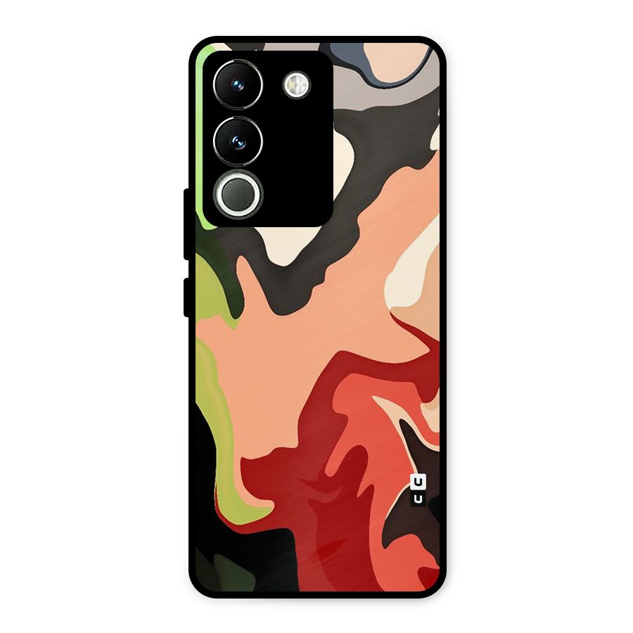 Geometric Abstract Acrylic Oil Pattern Art Metal Back Case for Vivo Y200
