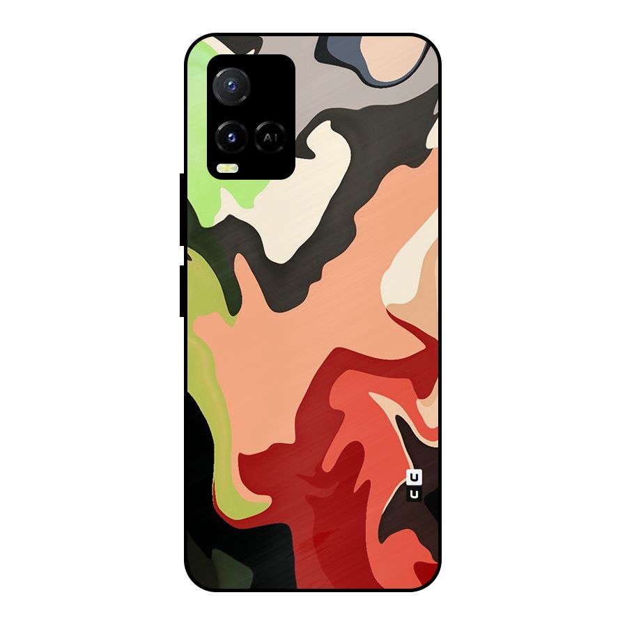 Geometric Abstract Acrylic Oil Pattern Art Metal Back Case for Vivo Y21A