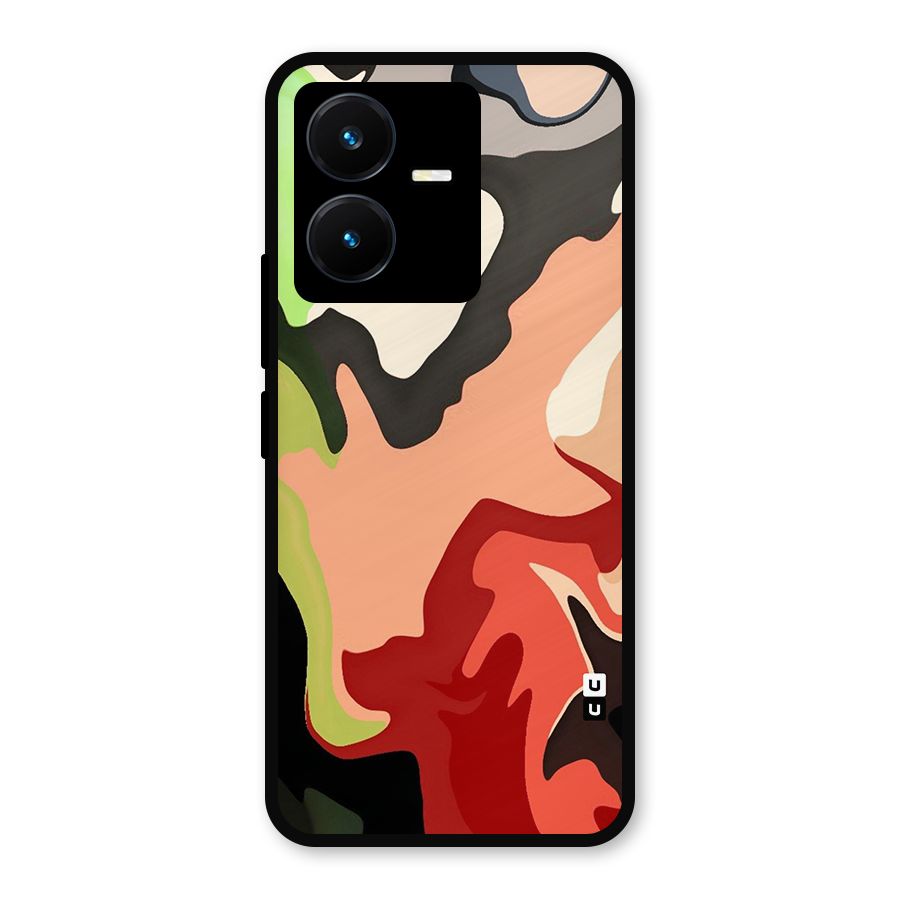 Geometric Abstract Acrylic Oil Pattern Art Metal Back Case for Vivo Y22