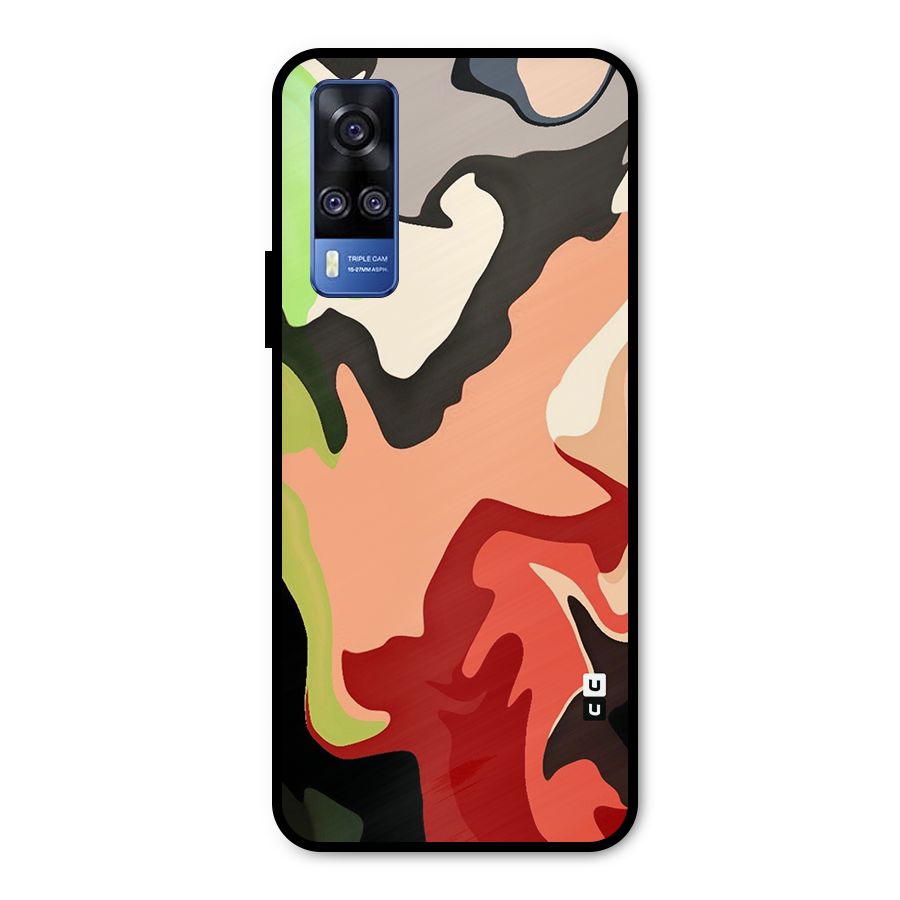Geometric Abstract Acrylic Oil Pattern Art Metal Back Case for Vivo Y51A