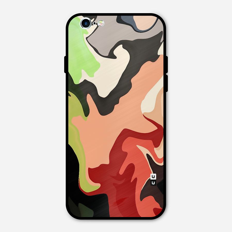 Geometric Abstract Acrylic Oil Pattern Art Metal Back Case for iPhone 6 6s