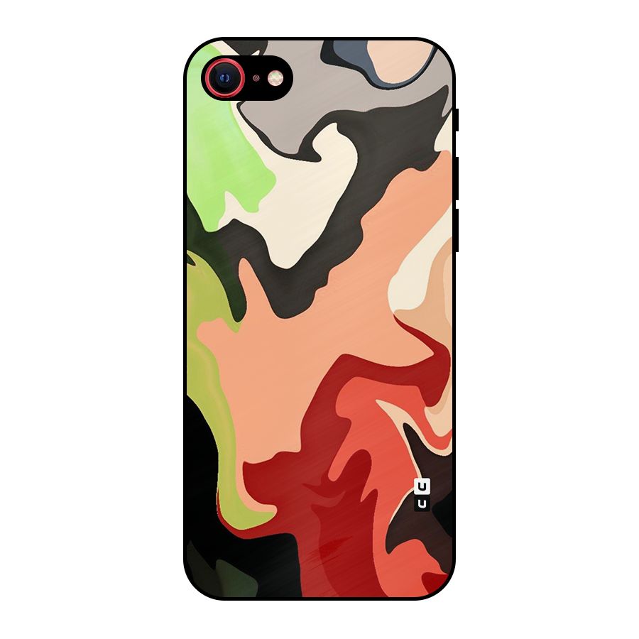 Geometric Abstract Acrylic Oil Pattern Art Metal Back Case for iPhone 7