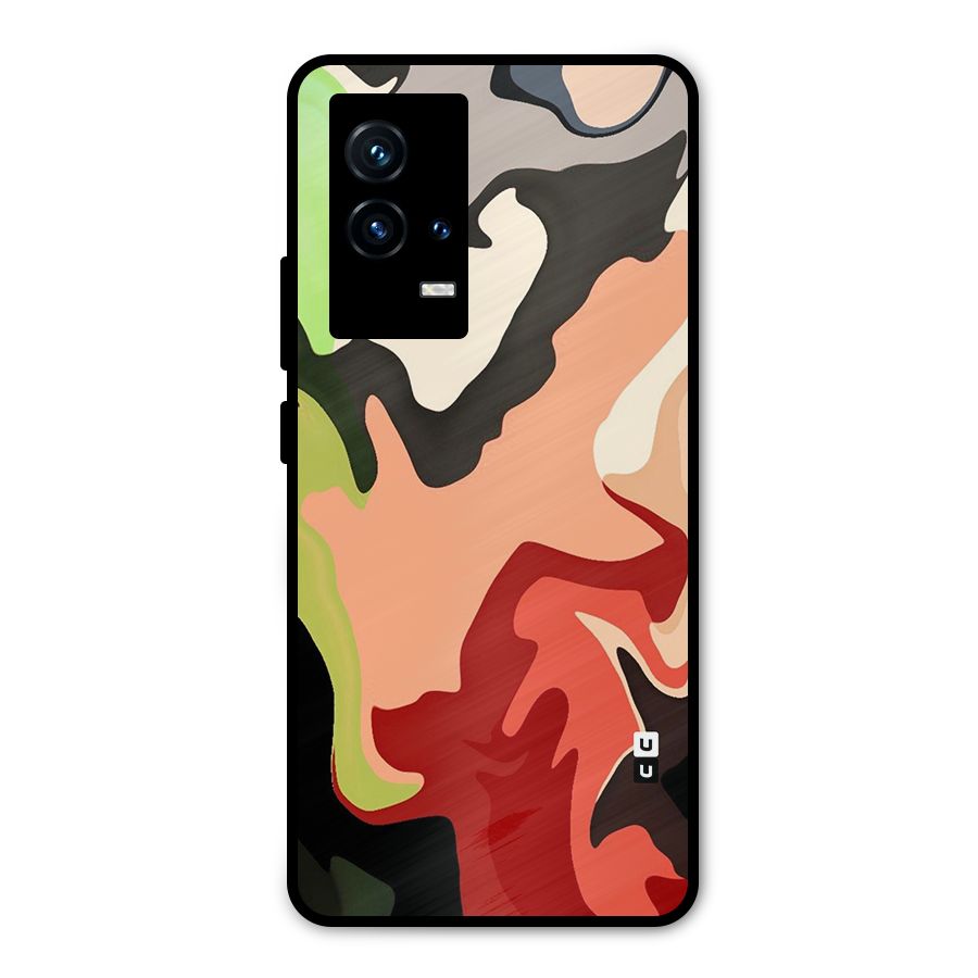 Geometric Abstract Acrylic Oil Pattern Art Metal Back Case for iQOO 9 5G