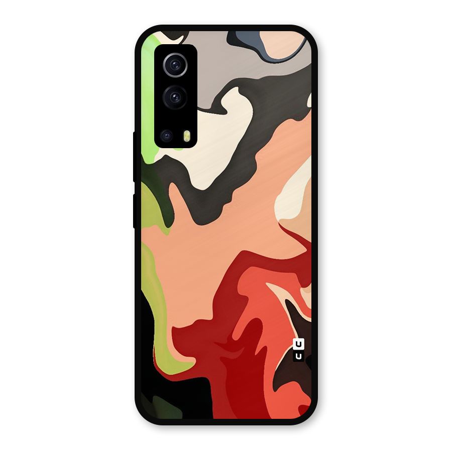 Geometric Abstract Acrylic Oil Pattern Art Metal Back Case for iQOO Z3