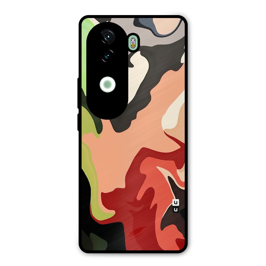Geometric Abstract Acrylic Oil Pattern Art Metal Back Case for iQOO Z9s