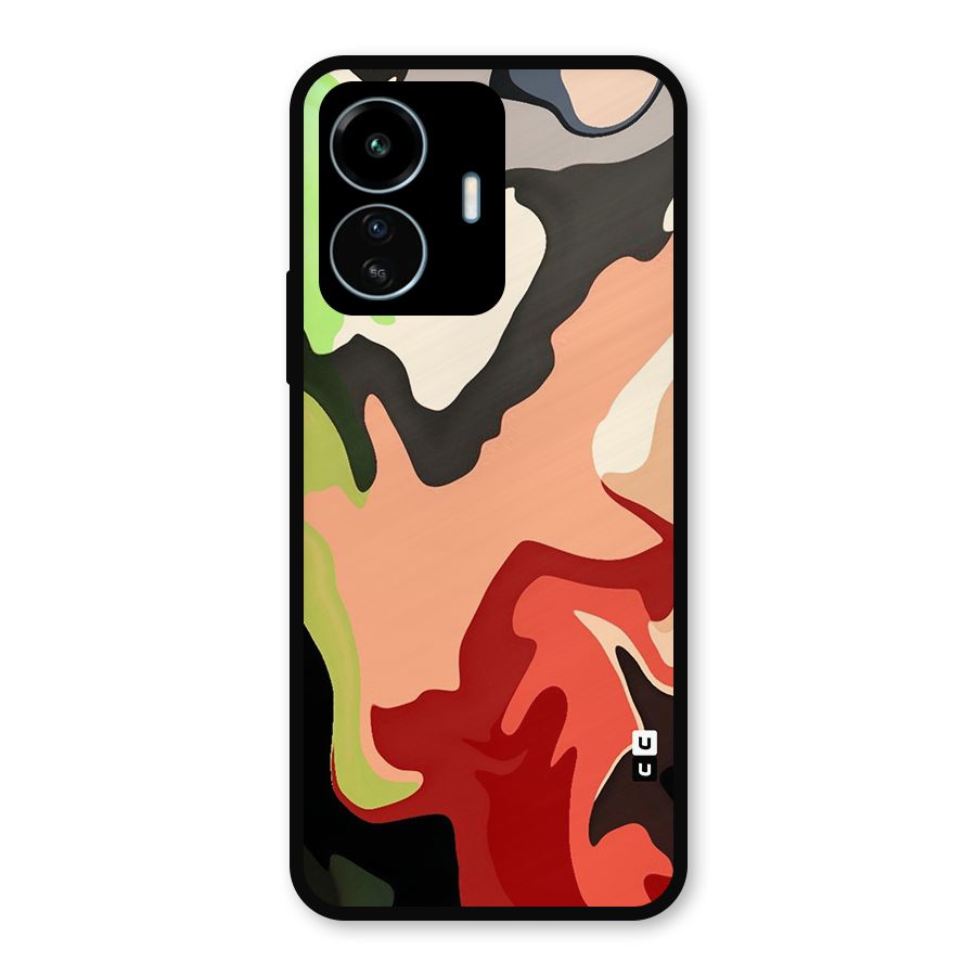 Geometric Abstract Acrylic Oil Pattern Art Metal Back Case for vivo iQOO Z6 Lite 5G