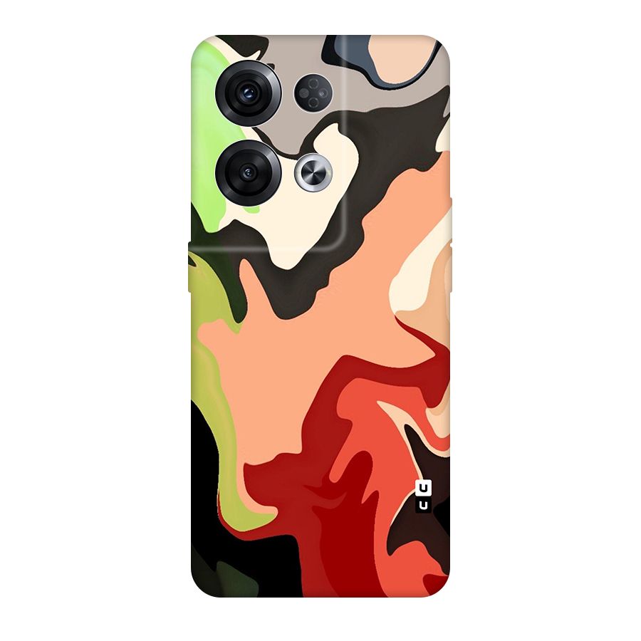 Geometric Abstract Acrylic Oil Pattern Art Original Polycarbonate Back Case for Oppo Reno8 Pro 5G