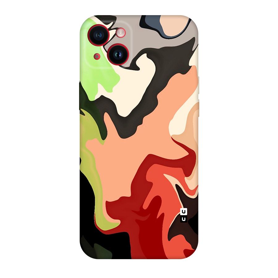 Geometric Abstract Acrylic Oil Pattern Art Original Polycarbonate Back Case for iPhone 14 Plus