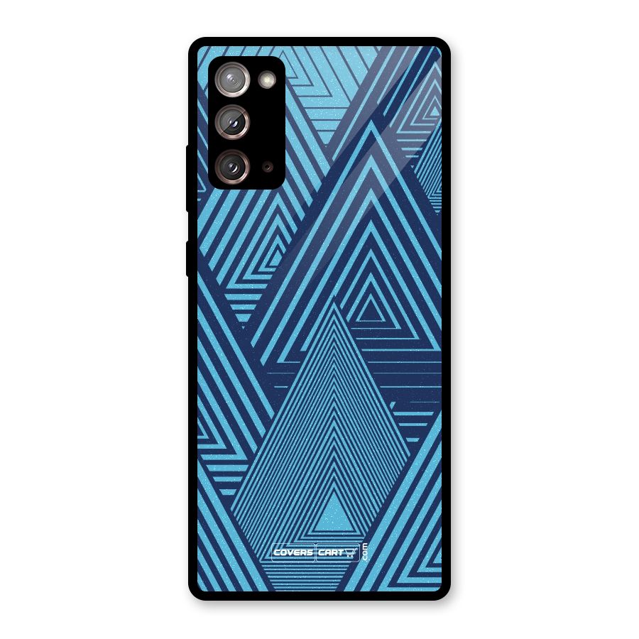 Geometric Blue Print Glass Back Case for Galaxy Note 20